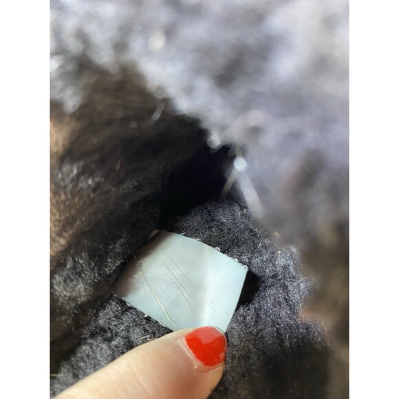 Women's Sz 7 M Ugg Fluff Yeah Black Genuine Shearling Slide Sandal - Picture 7 of 10